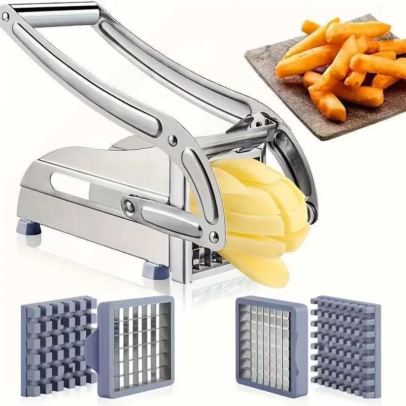 Multi-Function Vegetable Chopper – Stainless Steel Potato Dicer & French Fry Cutter – Kitchen Slicer for Julienne Strips, Home Vegetable Shredder, Easy to Use
