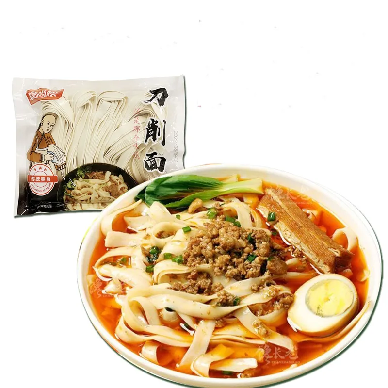 Semi-Dried Wide Knife-Cut Noodles – Individually Bagged, Fresh Wet Noodles – Non-Fried, Shelf-Stable, Perfect for Soup, Stir-Fry, and Noodle Dishes