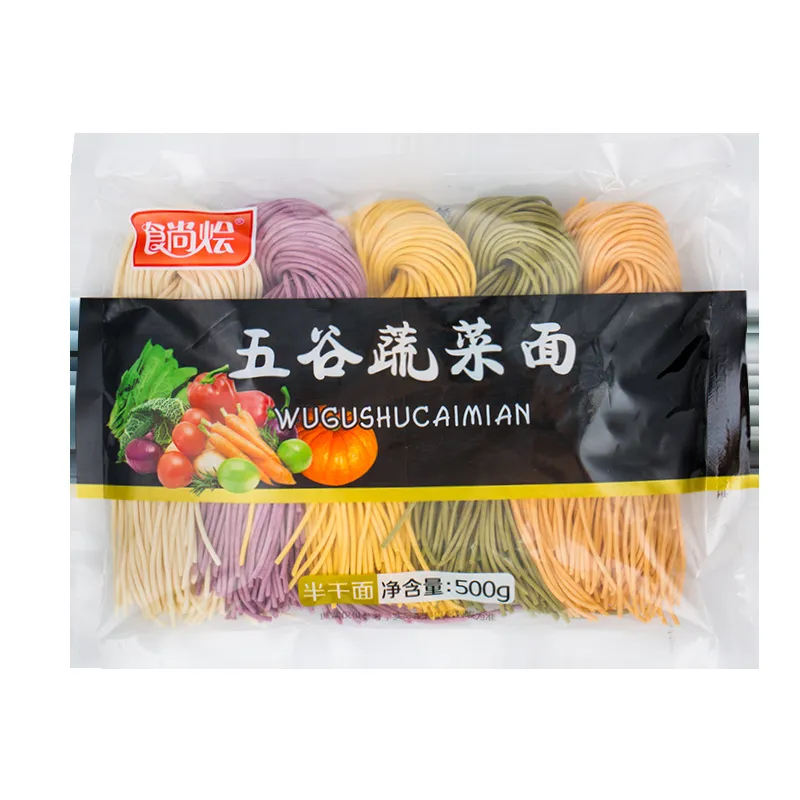 Semi-Dried Colorful Vegetable Noodles for Hot Pot – Thin Noodles with Spinach, Pumpkin, Carrot, Purple Sweet Potato & Wheat – Multigrain Healthy Noodle Cake