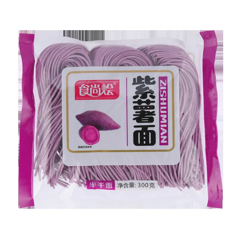 Semi-Dried Fresh Purple Sweet Potato Noodles – Quick-Cooking Bagged Instant Noodles, Soft & Hydrated – Healthy Main Meal, Non-Fried & Convenient