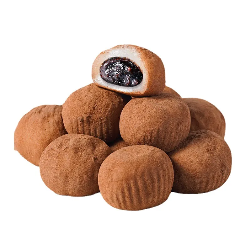 Japanese Style Raw Chocolate Daifuku – Chocolate Mochi, Dirty Mochi, Snow Skin Mochi (Yukimi Daifuku) – Glutinous Rice Cake Dessert, Soft & Chewy