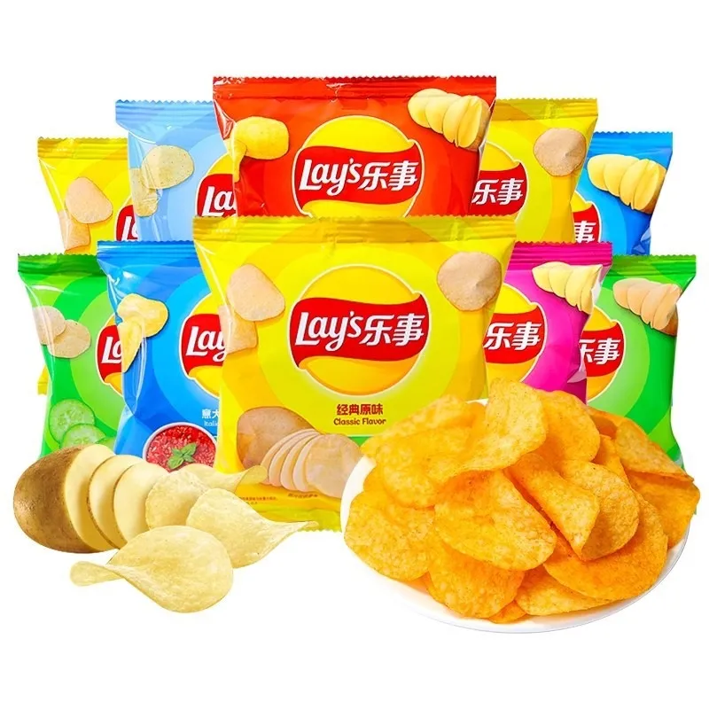 Lay’s Potato Chips Small Bag Variety Pack – Original + Cucumber + Italian Red Braised Flavor – Dorm, Office, Movie Night Snack for Students & Adults