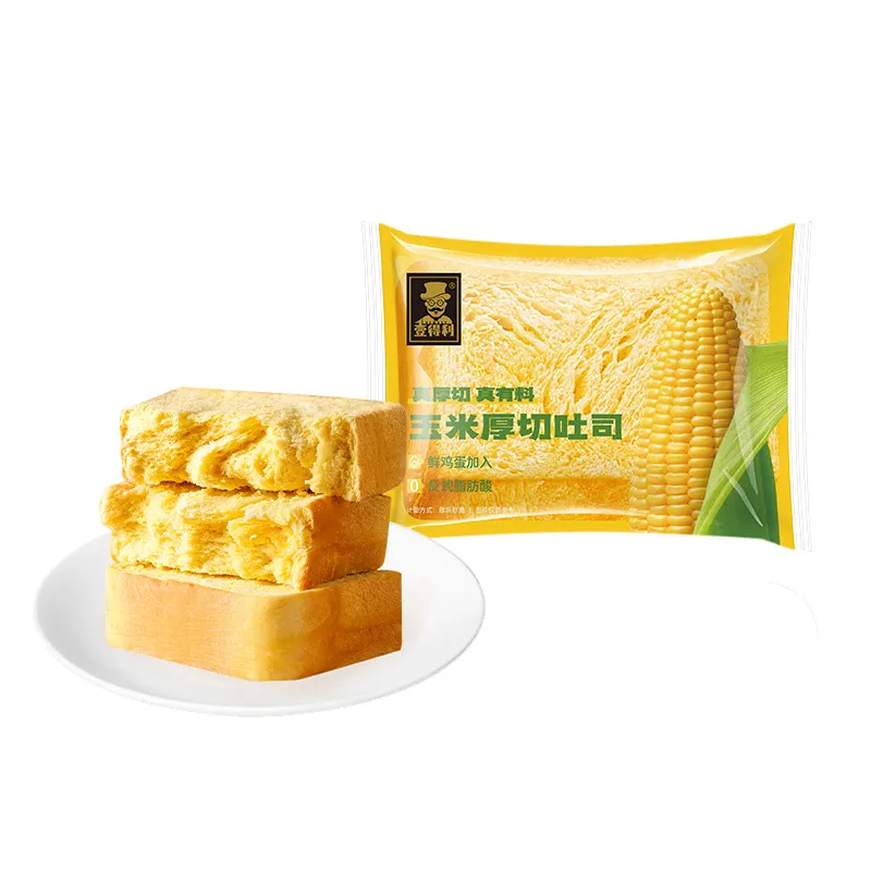 Corn Flavor Thick-Cut Toast Bread – Healthy Breakfast for Students & Office Meal Replacement – Soft, Satiating, Ideal for Morning or Snack