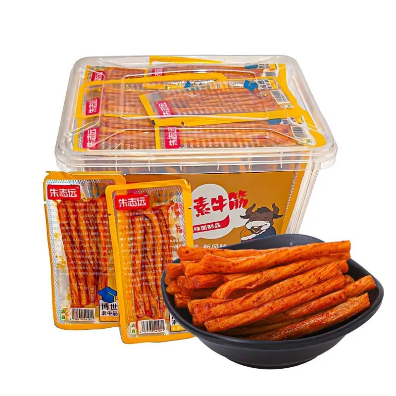 Vegan Beef Tendon Spicy Gluten Snack – Mala Flavor, Chewy & Savory – Classic Chinese Latiao Strips, A Must-Have for Spicy Food Lovers