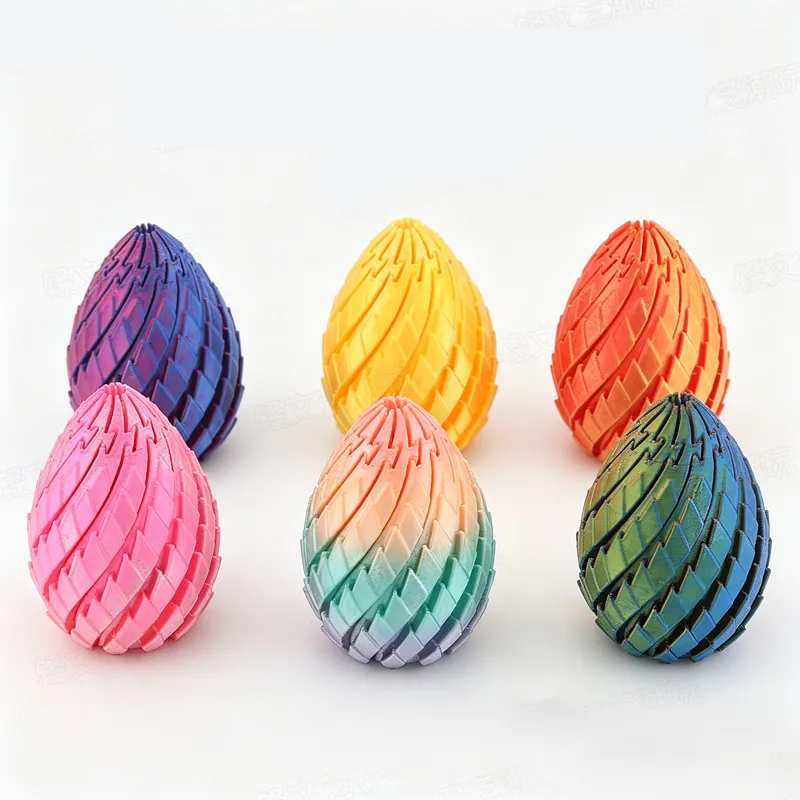 3D Printed Dragon Egg Stress Relief Toy – Creative Transforming Decompression Fidget, Dragon Scale Texture Desk Decoration – Cool Fidget Puzzle for Adults & Teens