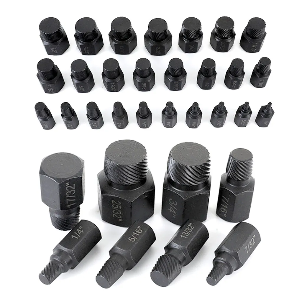 Screw Extractor Set for Broken/Stripped Screws – Spline & Easy-Out Remover Kit, Damaged Bolt Removal Tool, with Storage Case