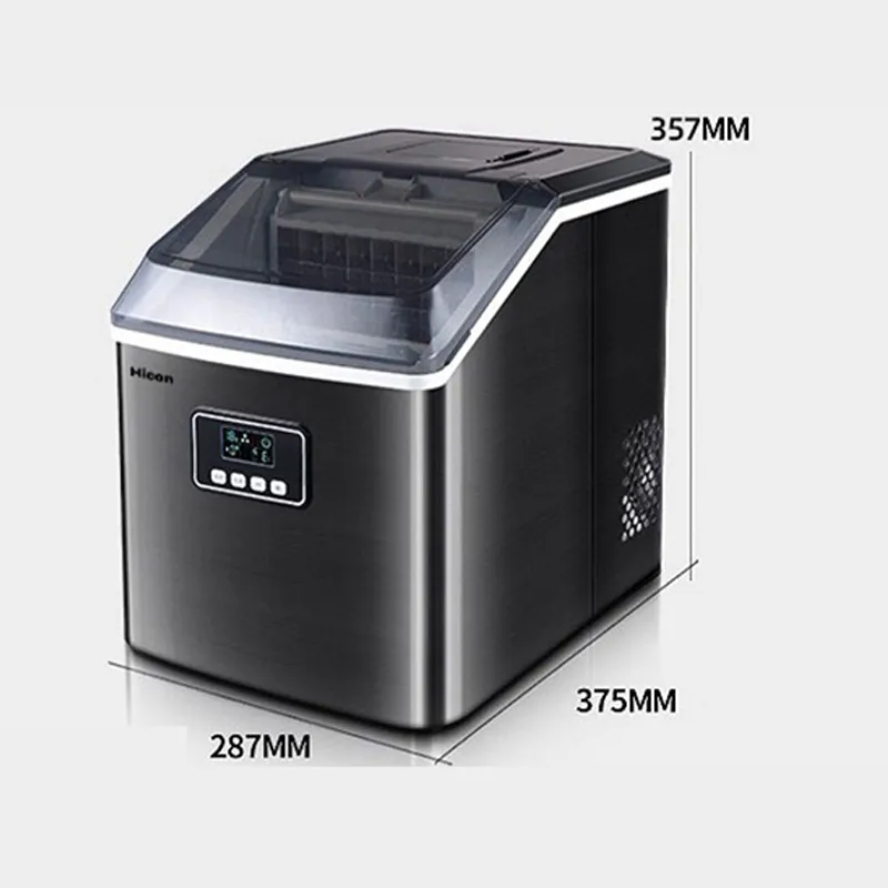 Commercial Ice Maker Machine 30kg/Day – Square Ice Cube Maker for Home, Kitchen, and Bubble Tea Shops – Compact Portable Design with Transparent Lid