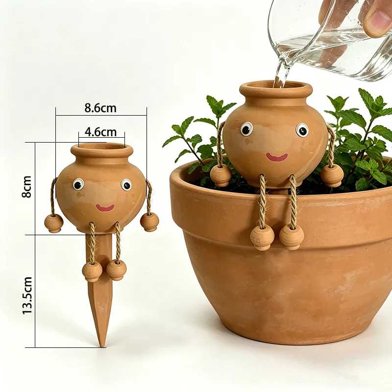 Terracotta Self-Watering Spikes for Plants – Automatic Drip Irrigation Stakes, Clay Cone Watering System for Indoor & Outdoor Pots, Vacation Plant Watering Devices