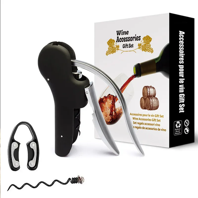 Zinc Alloy Wing Corkscrew – Ergonomic Lever Wine Opener, Portable and Easy to Use for Home Bar
