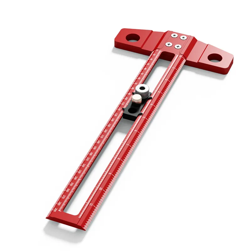 Multifunctional T-Square Marking Gauge – Aluminum Alloy Woodworking Ruler, T-Shaped Scribing Tool for Layout, Measuring, and Parallel Lines