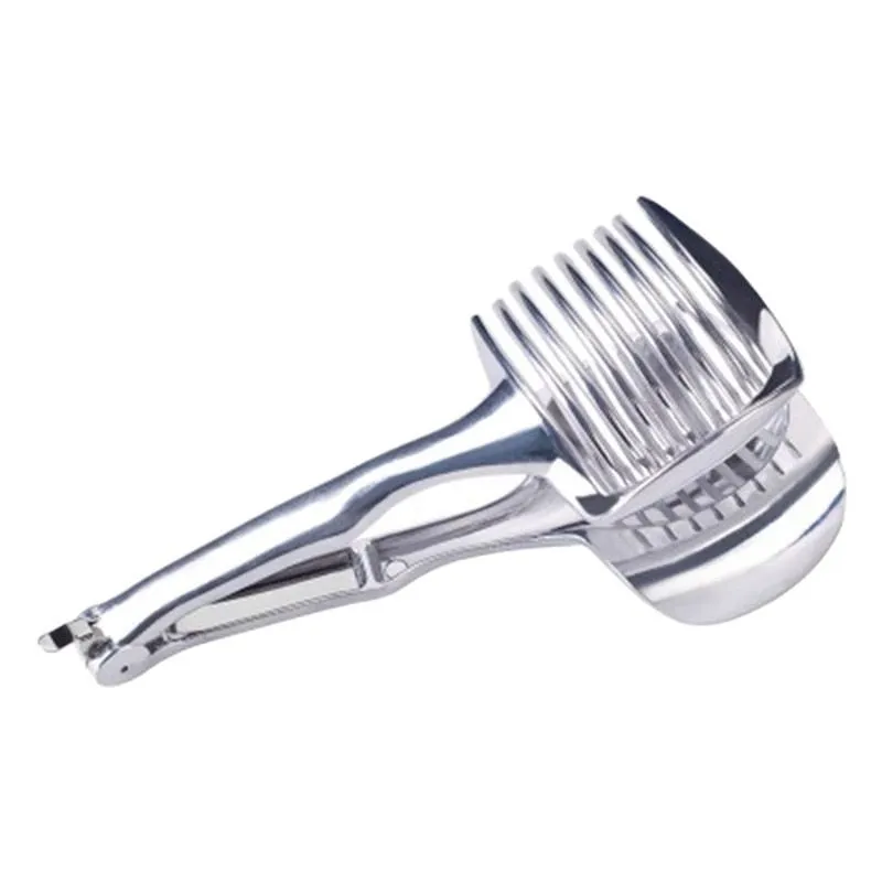Multi-Function Fruit Slicer with Comfort Grip Handle – Stainless Steel Lemon & Tomato Cutter, Ideal for Even Slicing of Citrus, Tomatoes, Kiwis, and Onions, Kitchen Gadget