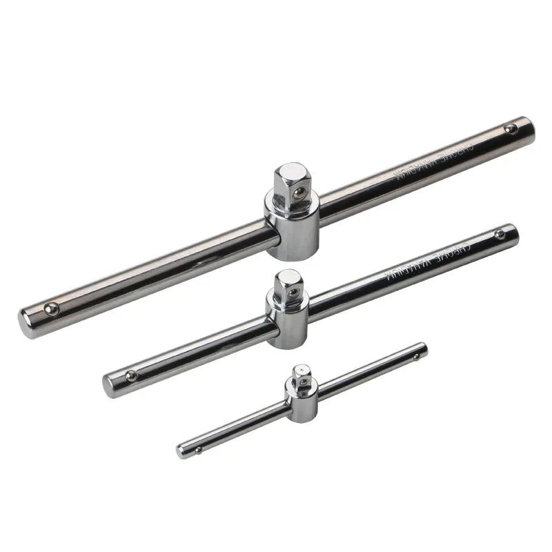 Sliding T-Bar Socket Wrench Handle – 1/2", 3/8", 1/4" Drive Ratchet Extension Bar, Heavy-Duty Sliding Head for Extra Leverage, Universal Mechanics Tool
