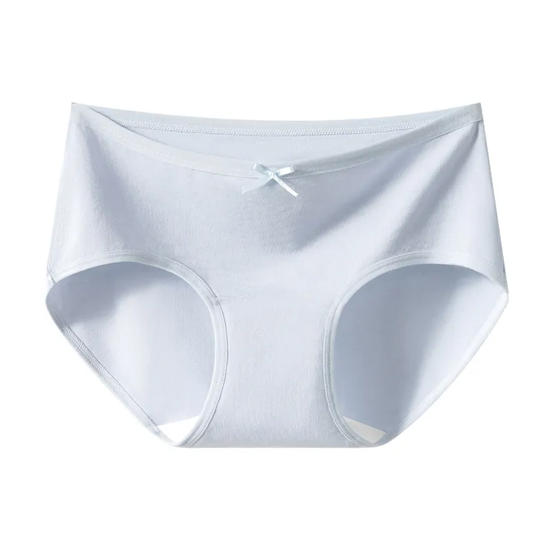 Women's Cute Mid-Rise Cotton Briefs with Bowknot & Extra-Long Gusset — Soft as Baby Cotton, Pure Cotton Triangle Underwear for Teens