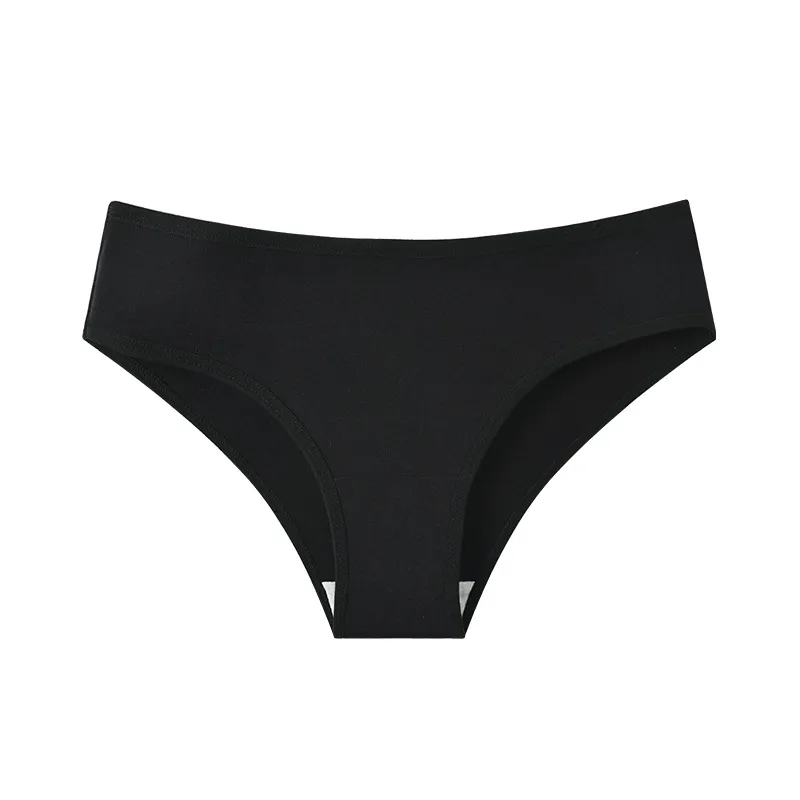 Women's Minimalist Low-Rise Cotton Briefs — Solid Color, Seamless, Breathable, Triangle Panties in Pure Cotton