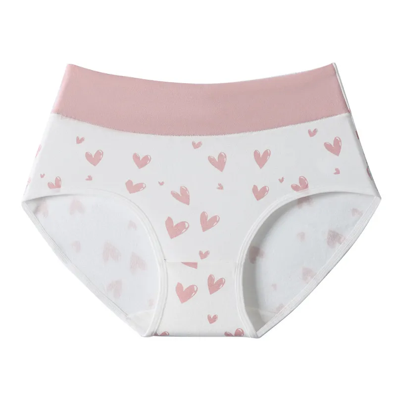 Cute High-Rise Cotton Briefs for Teens — Plus Size, Floral Print, Tummy Shaping, Triangle Underwear
