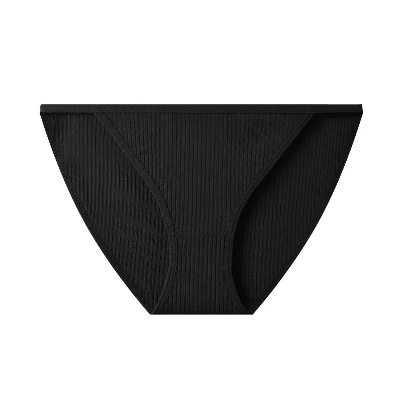 Ladies' Pure Cotton Seamless Solid Color Thong Underwear, Sexy Beach Bikini Bottom