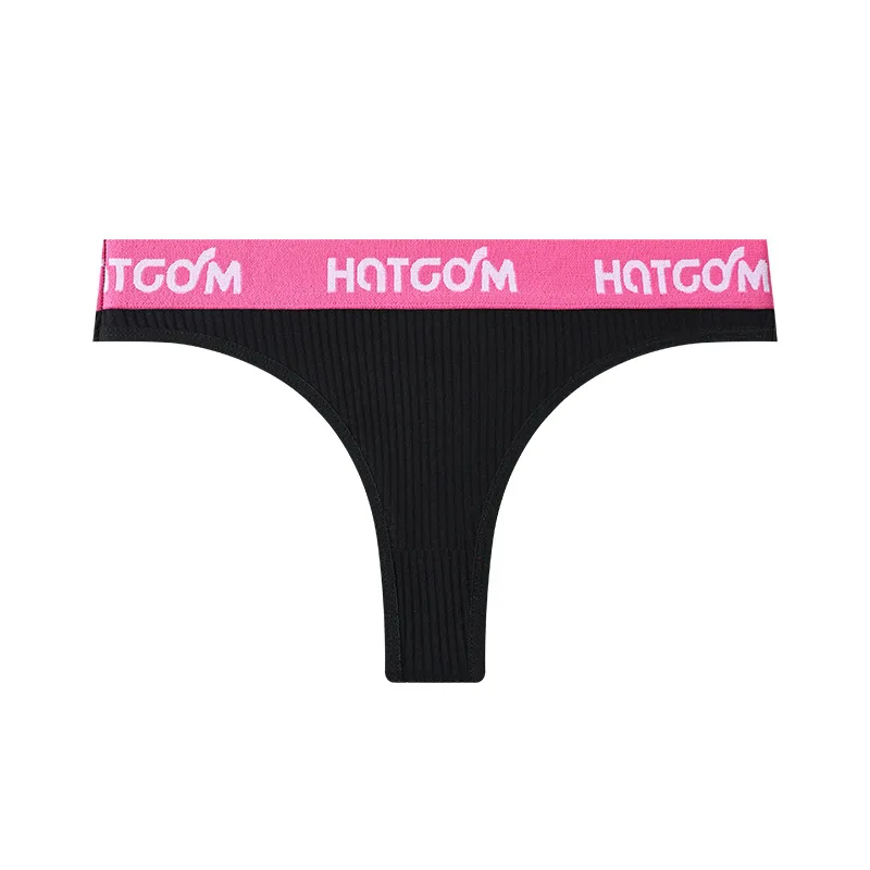 Sexy Ribbed Seamless Thong Briefs for Women — Triangle Cut, Ideal for Yoga & Active Wear