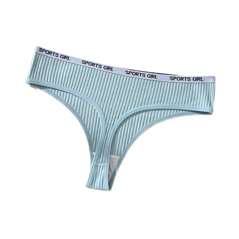 Sexy High-Cut Cotton Thong — Seamless, Low-Rise, Ribbed, Breathable, Plus Size, Sporty Briefs for Women