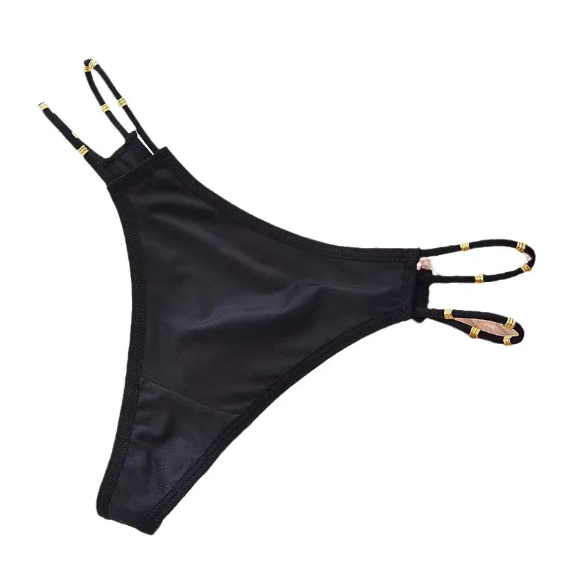 Ladies' New Stylish Thin-Strap Seamless Low-Rise Thong Underwear, Tie-Side Hollow-Out, Antibacterial Pure Cotton, Sexy Invisible Panties