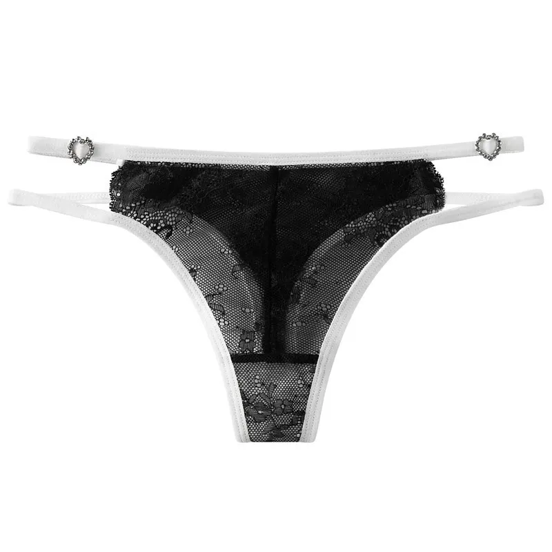 Women's Sheer G-String with Dual Thin Straps — Low-Rise, Cut-Out, Liquid-Luster, Pure Allure, Western-Inspired Design