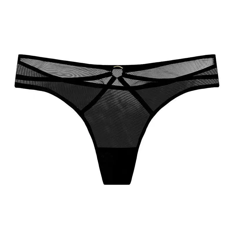 Women's Sheer G-String with Thin Straps and Cut-Outs — Silky Fabric, Low-Rise, Premium Light-Luxury Feel, Ideal for Warm Weather