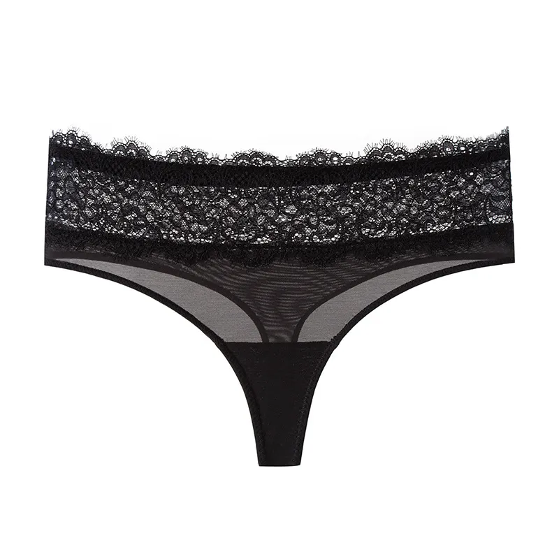 Women's Sheer Lace Thong in Soft Pink — Pure Allure Style, Breathable Cut-Outs, Stay-in-Place Comfort for All-Day Wear