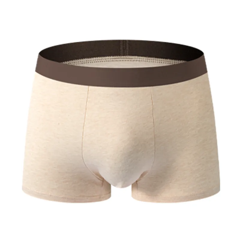 Men's Natural Colored Cotton Boxer Briefs with Ventilated Mesh Gusset — Class A, Mid-Rise, Dye-Free, Breathable & Soft