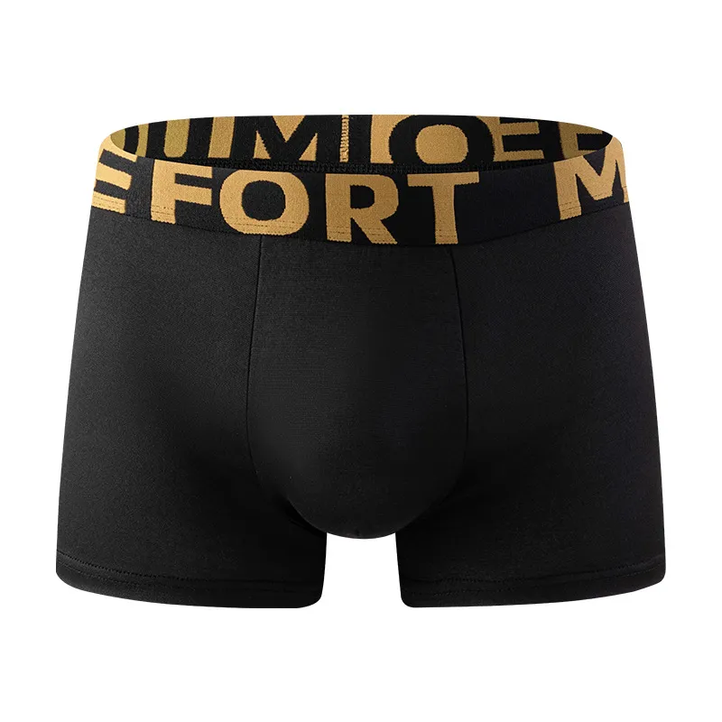 Men's Breathable Skin-Friendly Antibacterial Boxer Briefs Underwear, Trendy Flat-Leg Shorts for Guys