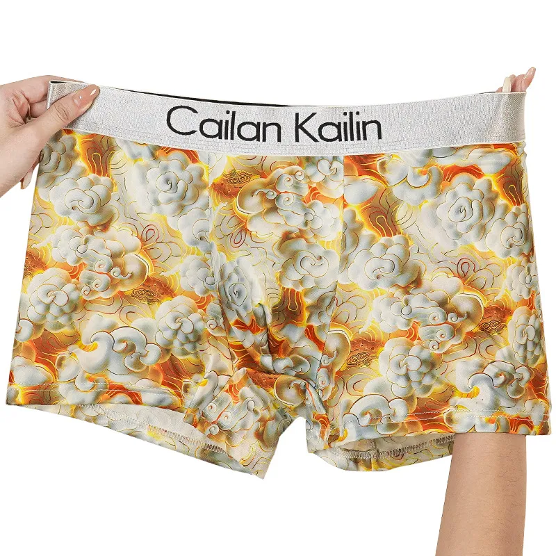 Men's Printed Cooling Boxer Briefs — Trendy Summer Style, Breathable Ice-Silk Comfort