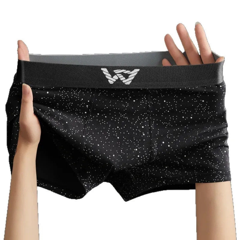 Men's Galaxy Print Boxer Briefs — Breathable, Ultra-Soft, Trendy Design with Starry Pattern