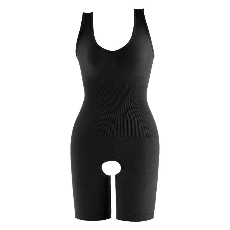 Plus Size Seamless Bodysuit Shaper with Open Gusset — Waist & Tummy Control, Butt-Lifting, Easy-On/Off Design for Convenience