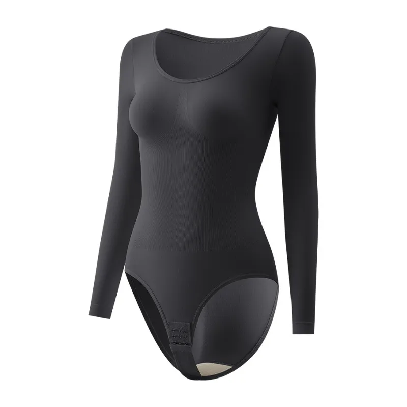 Seamless Long-Sleeve Firming Bodysuit with Butt & Waist Control — Tummy Shaping, Sculpting Fit, One-Piece Shaper