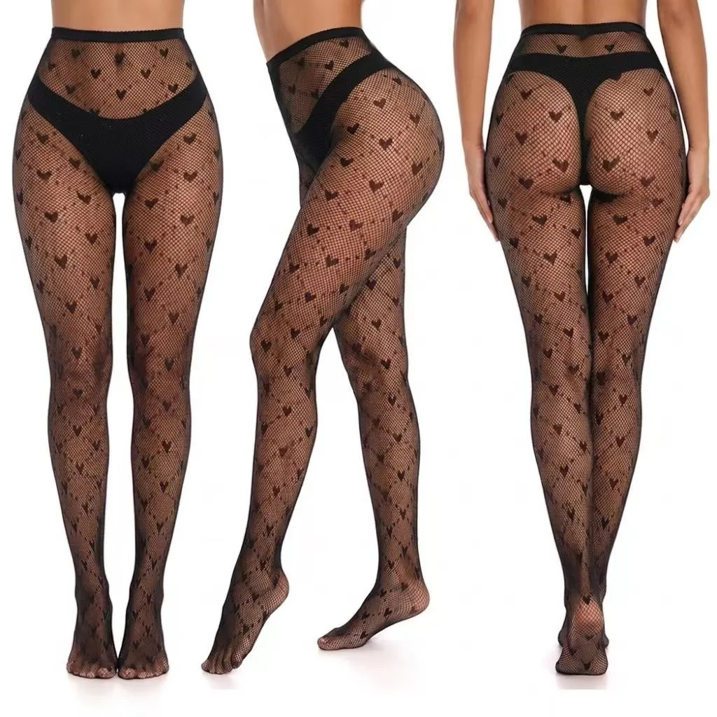 Sexy Fishnet Tights with Heart, Diamond & Square Cutouts, Black Sheer Lace Base Layer, Seductive Mesh Pantyhose.