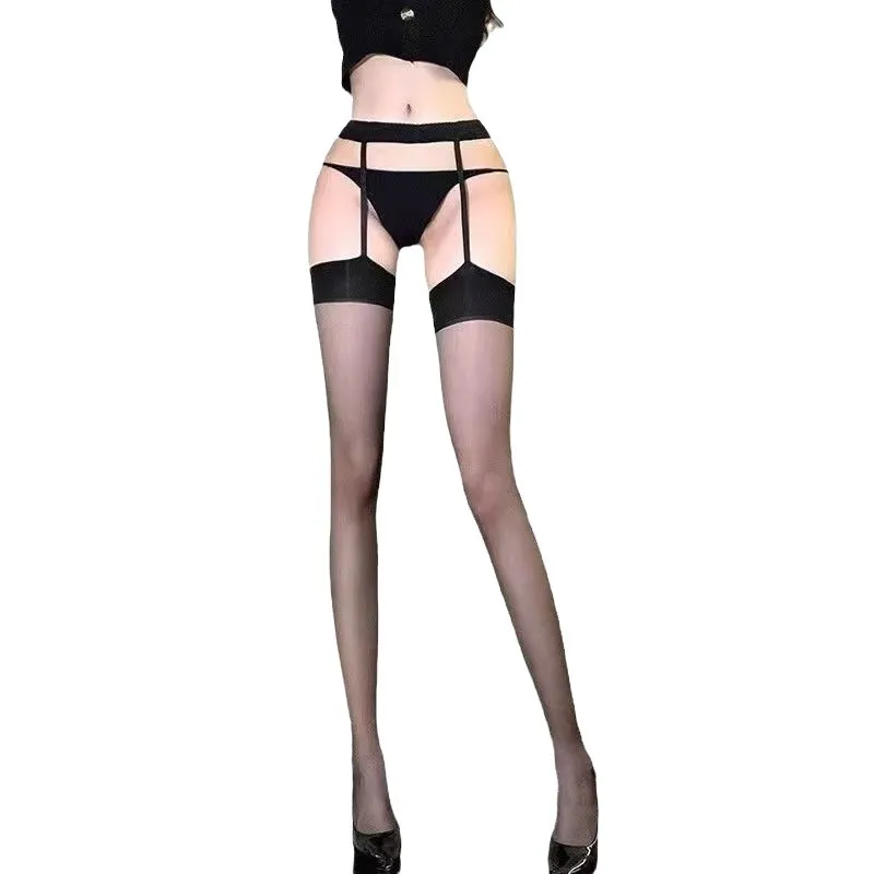 Flirtatious Red-Trimmed Suspender Bodystocking, Ultra-Sheer Rip-Open Black/Red Stockings, Pure Allure Fetish One-Piece Lingerie.