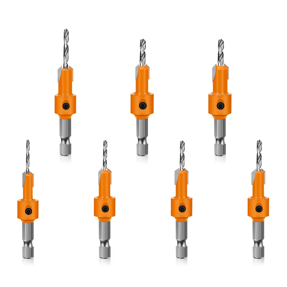 Hex Shank Double-Edge HSS Woodworking Countersink Drill Bit, Countersink Cutter for Hidden Screw Holes in Wood