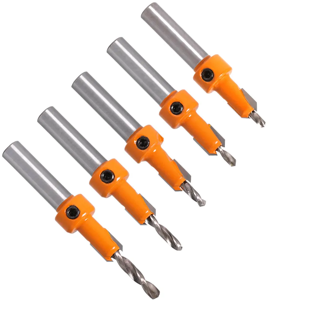 Woodworking Step Drill Bit, Countersink Tapered Hole, Carbide Tip, for Self-Tapping Screw Mounting, Wood Drill