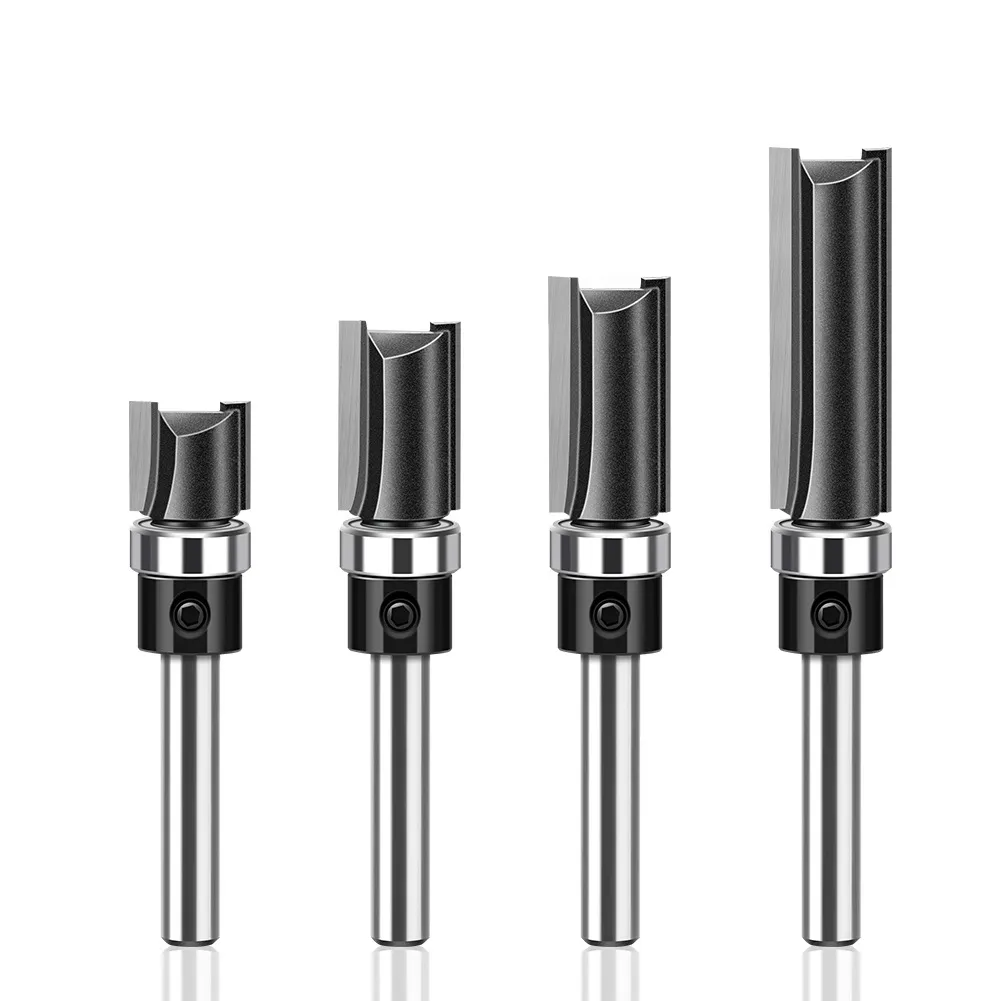 Bearing-Guided Flush Trim & Grooving Straight Router Bit — Ideal for Template Routing, Slotting, and Edge Profiling with Trimmers and Routers