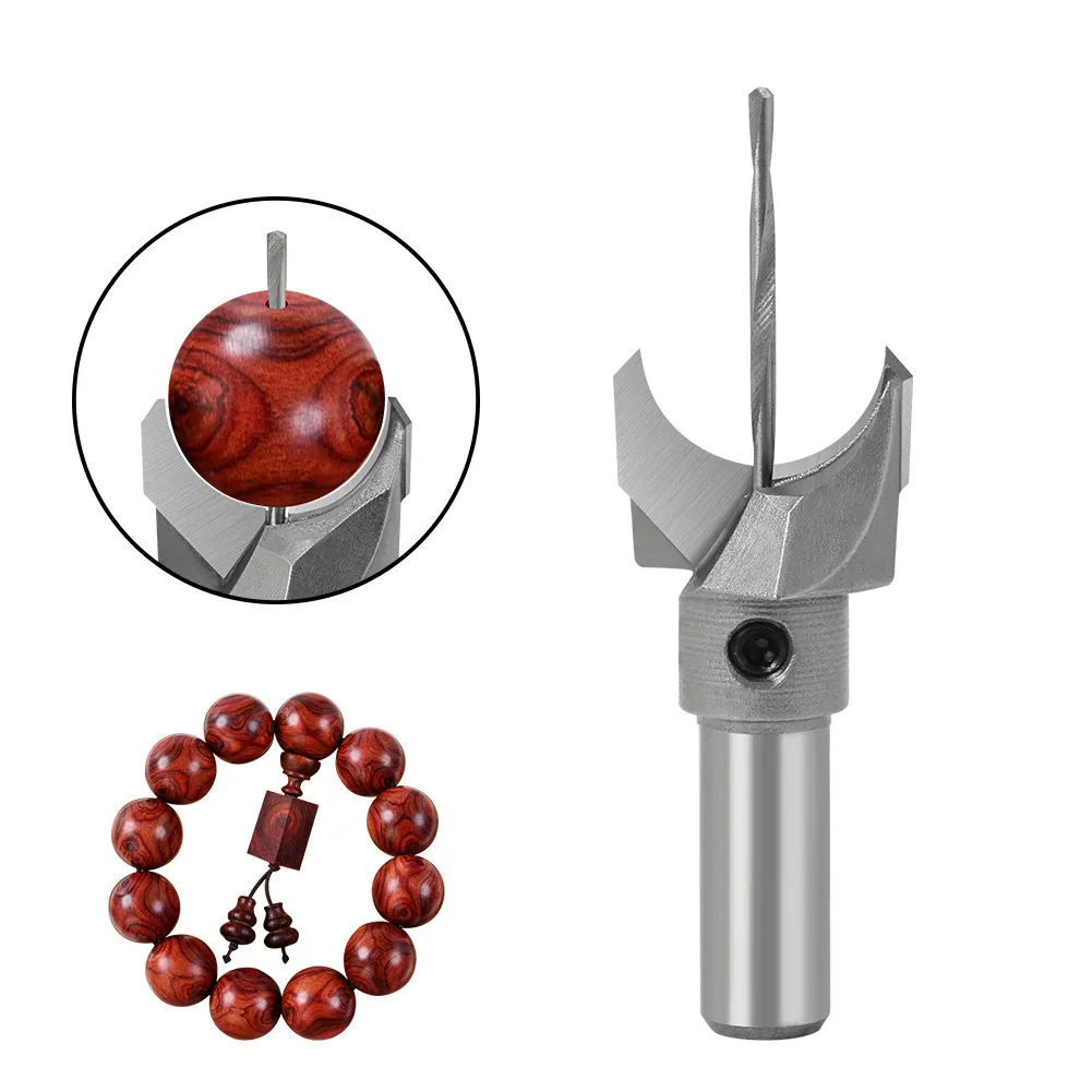 Tungsten Carbide Buddha Bead Making Router Bits — Wooden Bead Drill Set, Round Bead Cutter, Small Hole Drill & Stupa-Shaped Bit