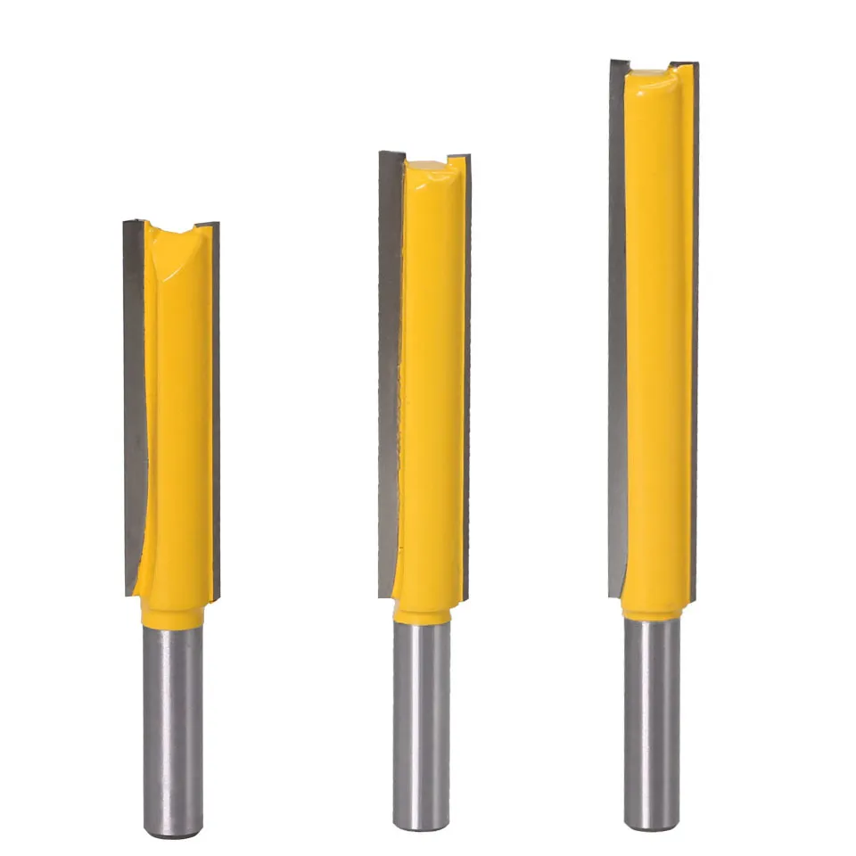 Extra-Long Double-Cut Straight Router Bit — Ideal for Deep Trimming, Grooving, and Edge Profiling with Wood Trimmers