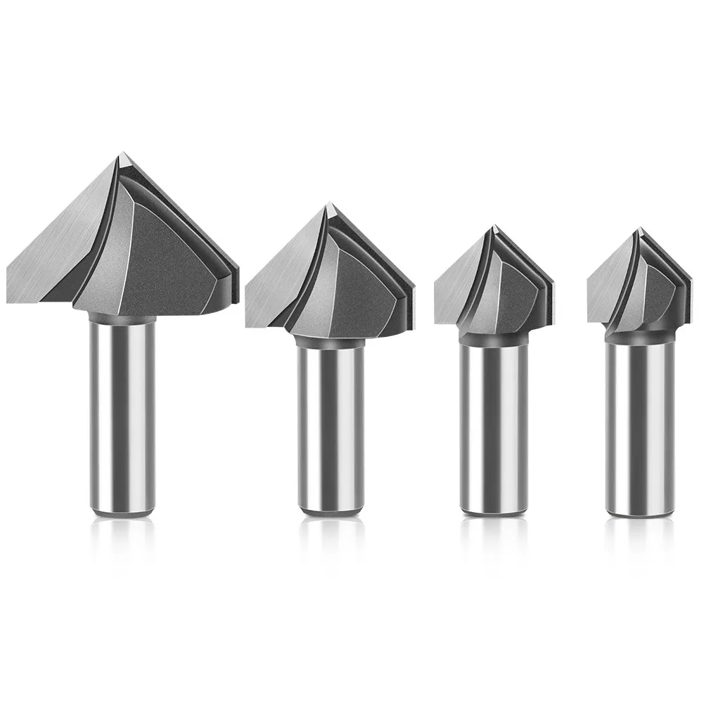 90-Degree V-Shaped Carbide Router Bit, Trim Router Cutter Head, Ideal for Grooving Aluminum Composite Panels (ACP), Wall Corner Forming, and Woodworking Milling