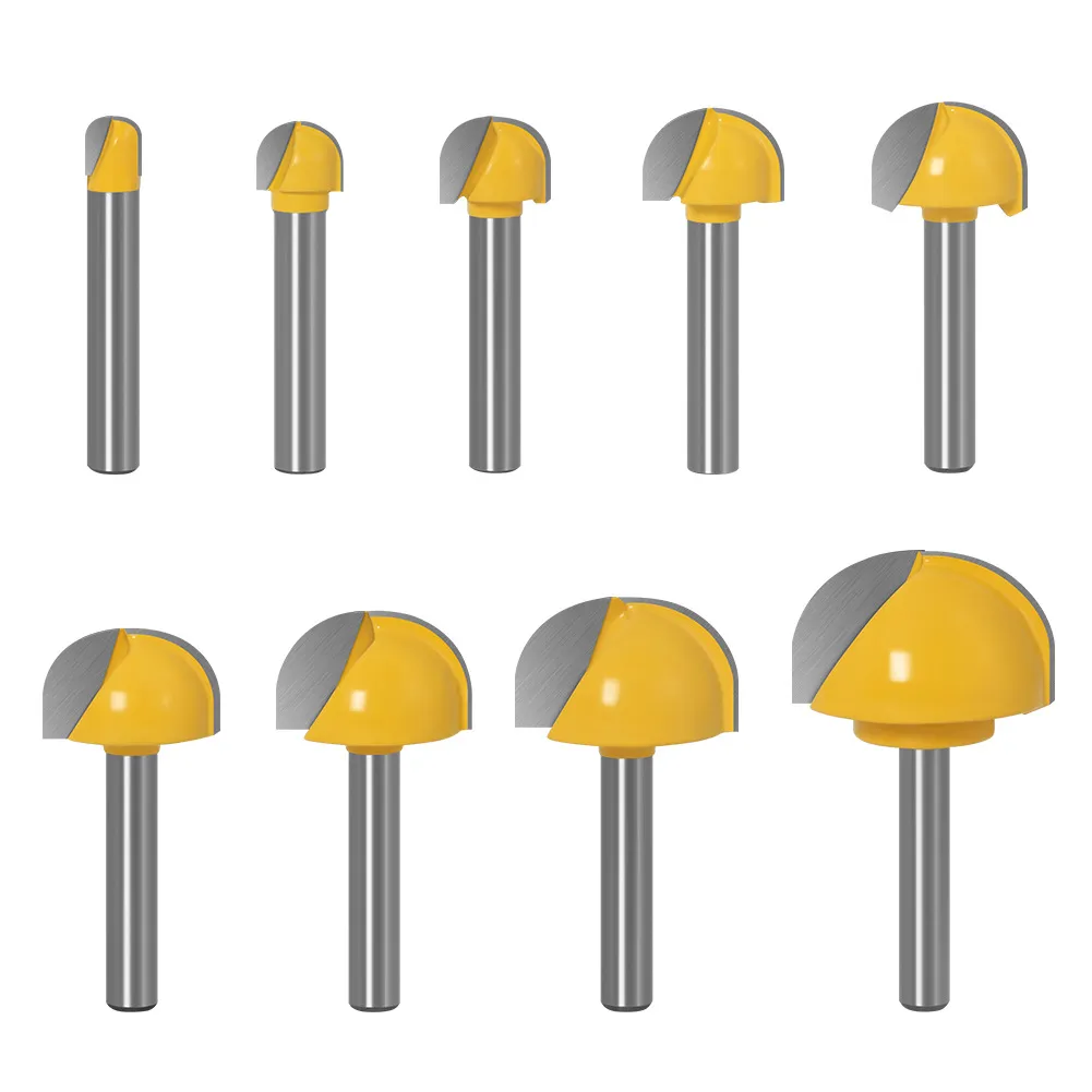[Diameter] Solid Carbide Round Nose Bit for Wood Relief Carving, 3D Sculpting, and Semi-Circular Grooving