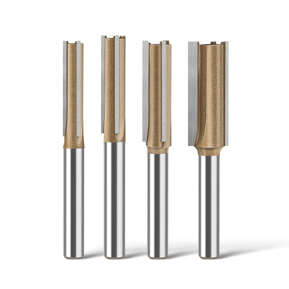 Professional 3-Flute Straight Router Bit – Woodworking Grooving & Trimming Cutter with Flat Bottom, for Slotting and Edge Rabbeting
