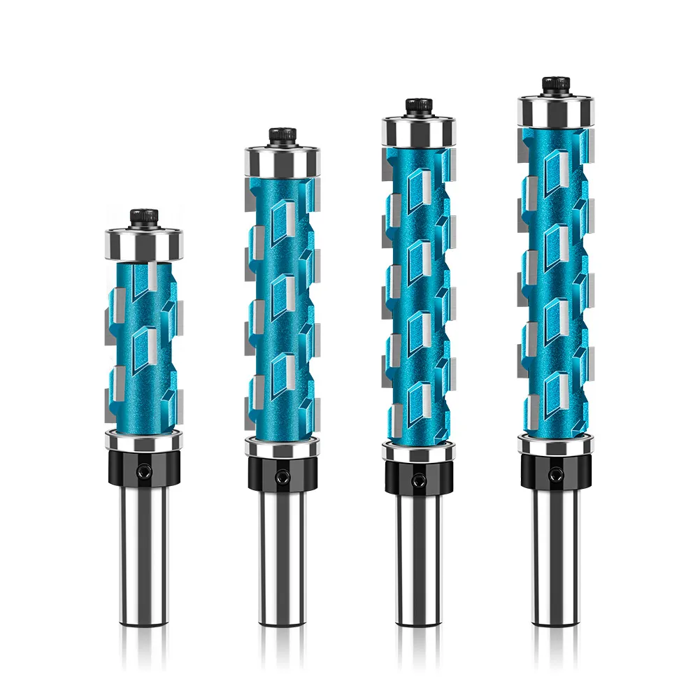 Woodworking Double-Bearing Spiral Trimmer Router Bit – Indexable Insert Type for Profile Copying, Template Routing & CNC Engraving