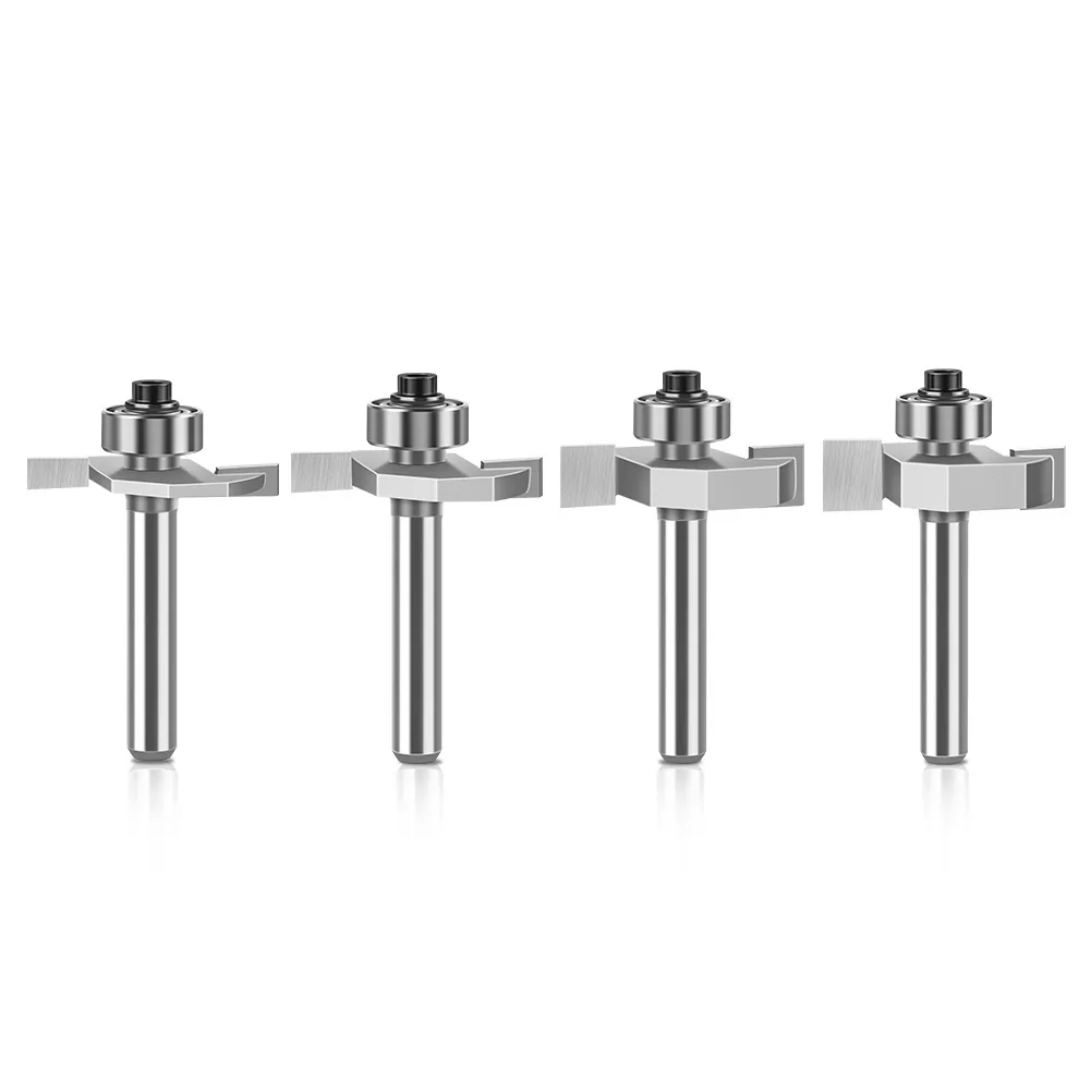 Ball Bearing Guided T-Slot Router Bit – 2-in-1 Grooving & Chamfer Cutter for Woodworking, Ideal for Slotting, Rebating, Decorative Corner Beveling (Haitang Angle), and Handle Groove Routing