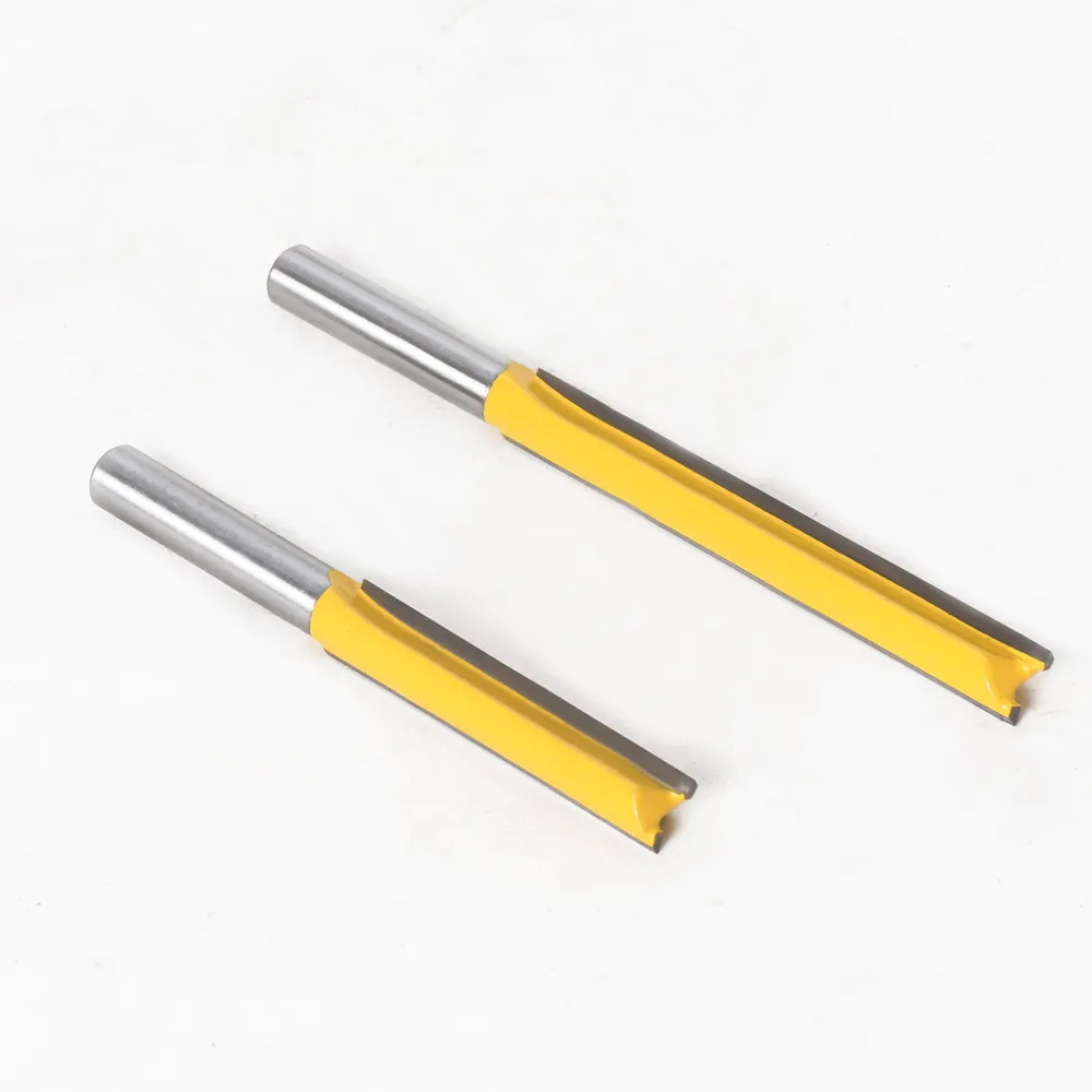 Extra Long 2-Flute Straight Router Bit – 76mm Overall Length, Grooving & Trimming Cutter for Woodworking
