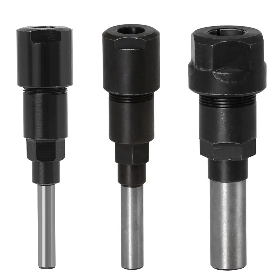 Universal Collet Extension Shaft for Router & Trimmer – Compatible with 1/4", 8mm, 12mm, and 1/2" Shanks – Long Reach Extension Bar for Deep Routing