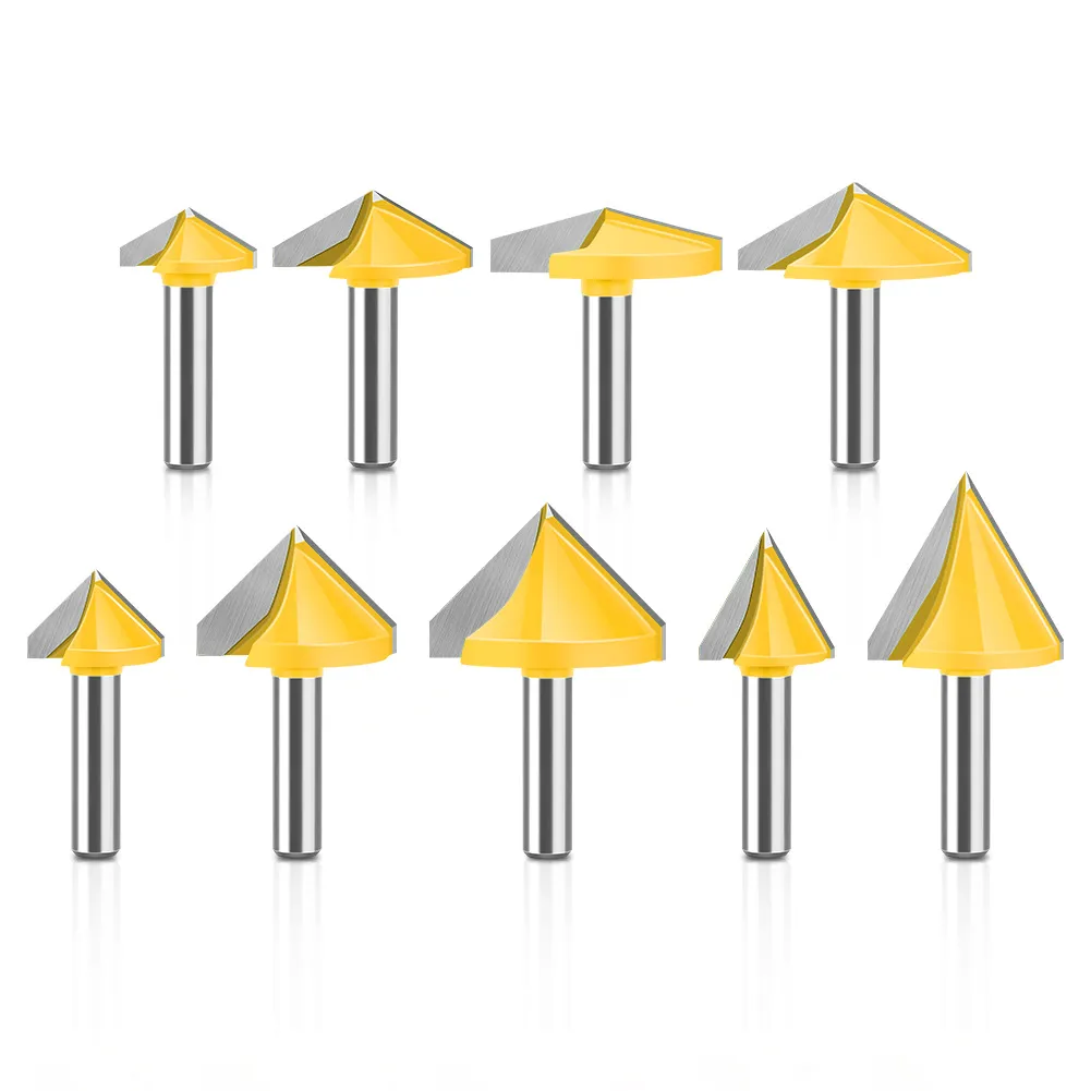 CNC V-Groove Engraving Router Bit Set – 3D Carving Cutter for Woodworking, Ideal for 3D Relief Sculpting, Lettering, and Detailed Sign Making