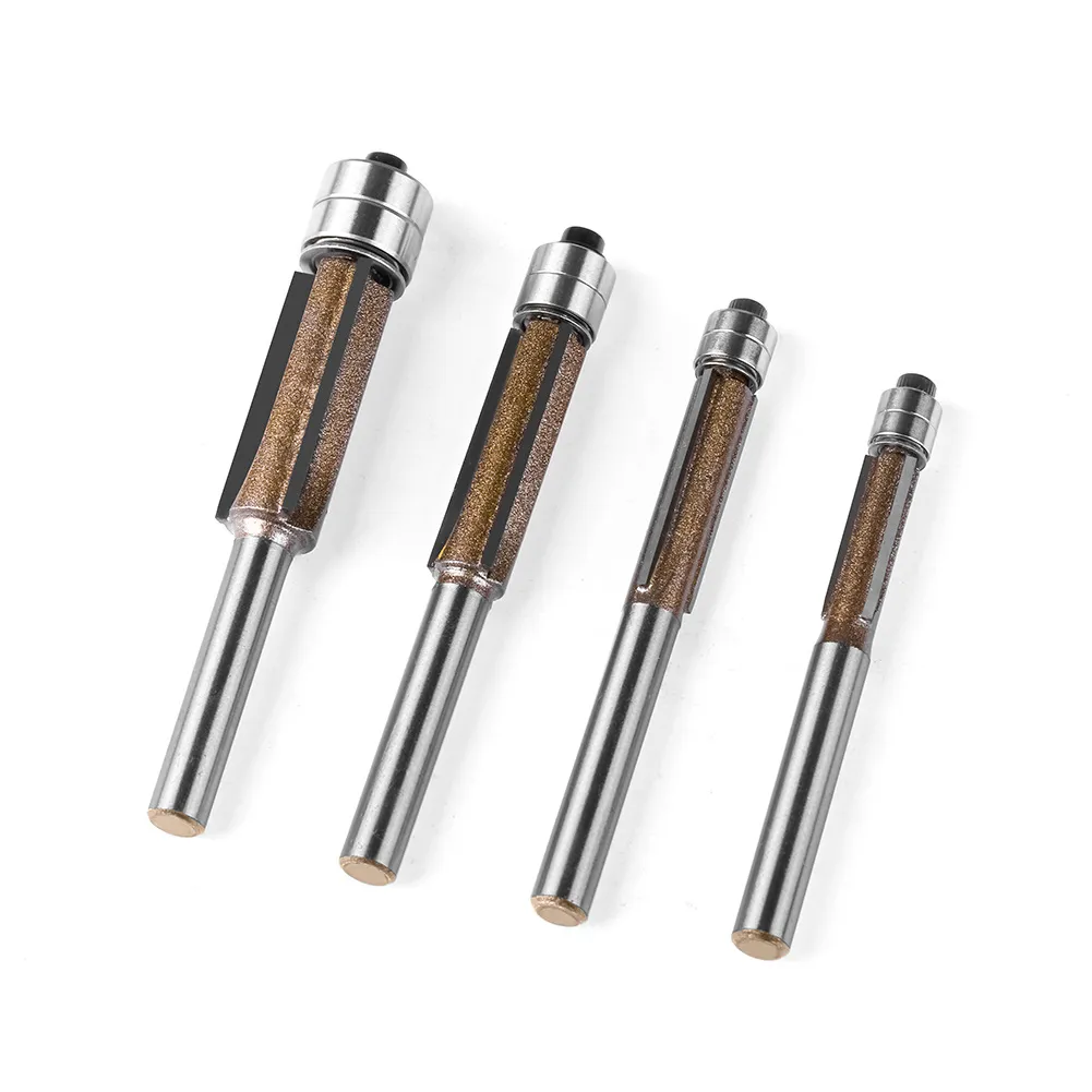 3-Flute Double-Bearing Flush Trim Router Bit – Carbide Tipped Template/Pattern Following Cutter for Woodworking, Grooving & Flat-Bottom Slotting