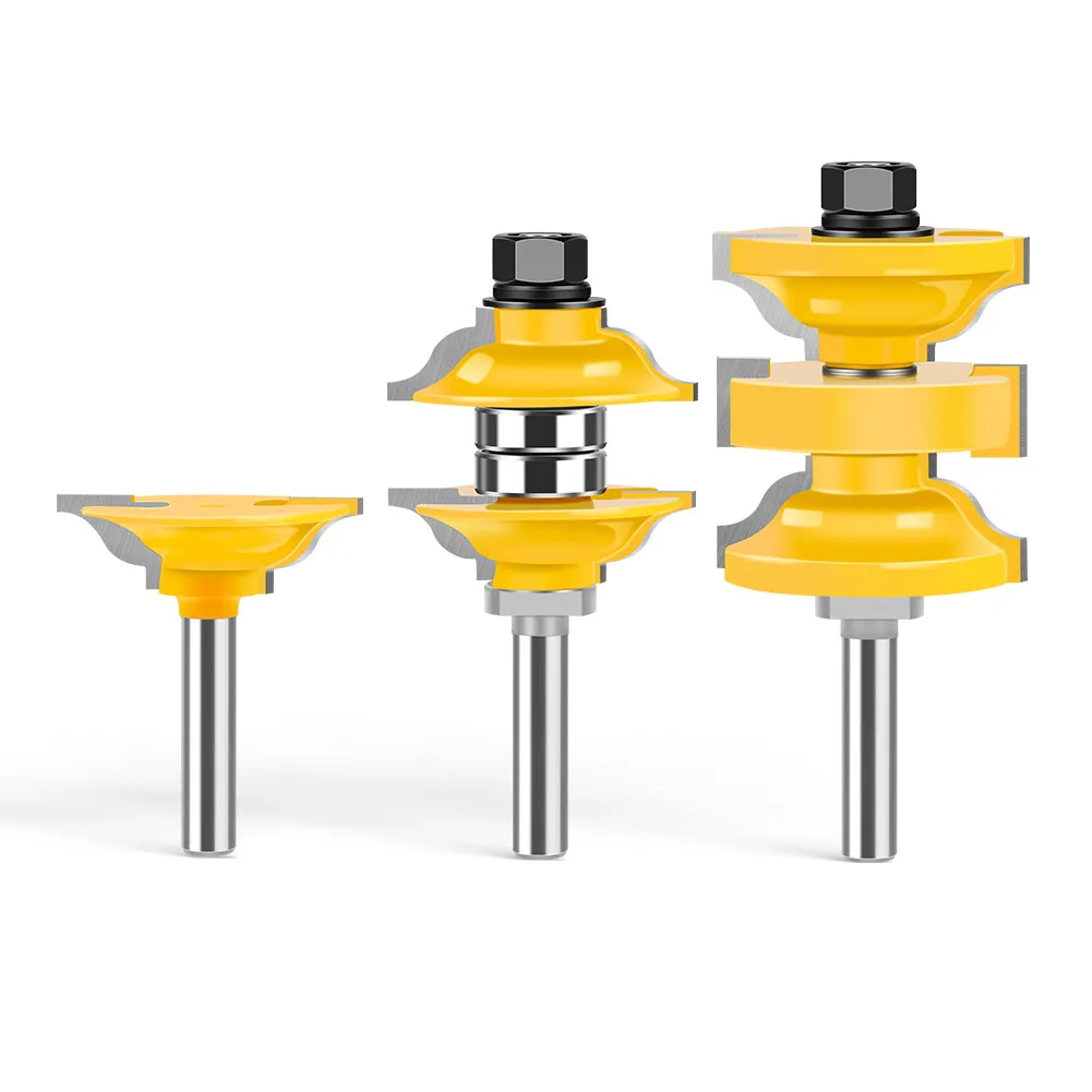 Single-Pass Door & Frame Joinery Router Bit Set – Solid Wood Door Cutter, Cabinet Door Shaping & Tenoning Bit for Profiling, Grooving & Splicing