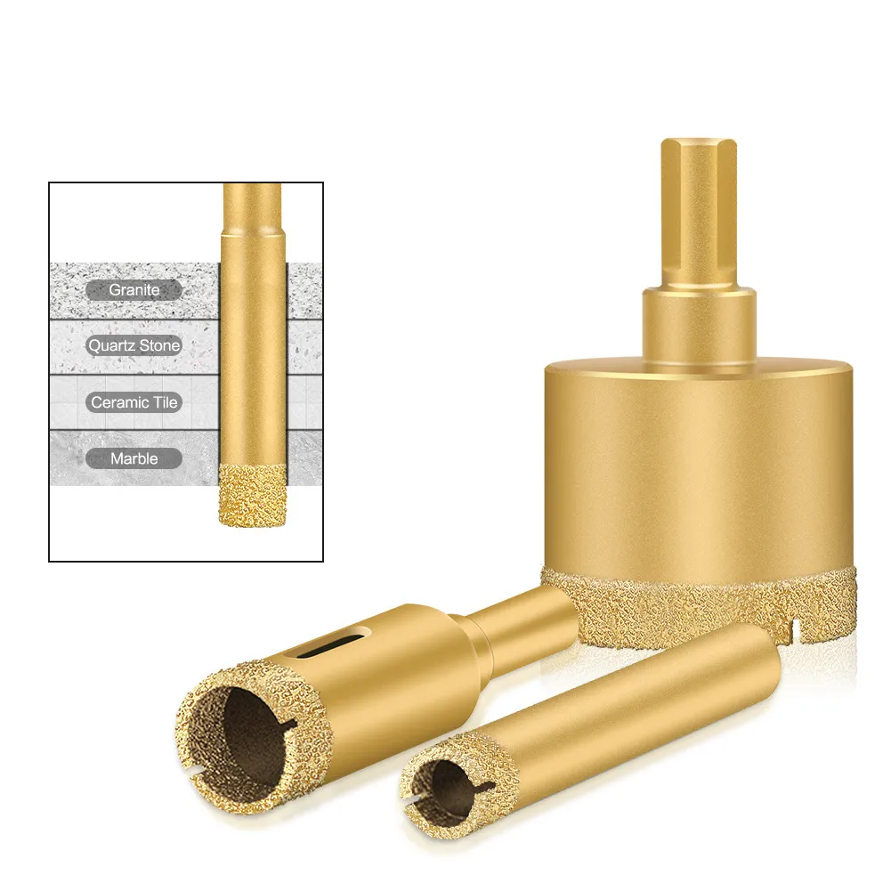 Brazed Diamond Dry Drill Bit – Multi-Purpose Hole Cutter for Tile, Marble, Polished Porcelain, Granite, and Glass